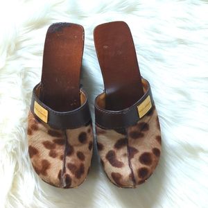 Dolce and Gabbana fine horse hair wood clog.